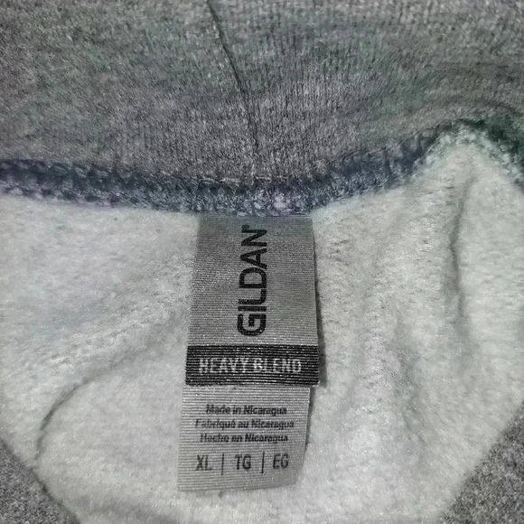 Gildan "Let's Hike" Mountain Scene Gray Hoodie - Picture 4 of 4